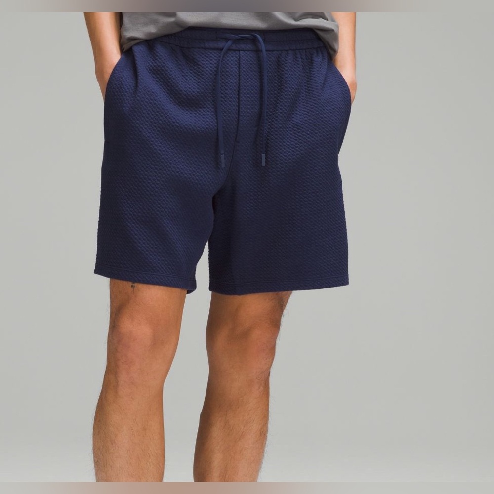 LULULEMON NWT Textured Double-Knit CottonShort 7”men HeatheredNight Sea/Black